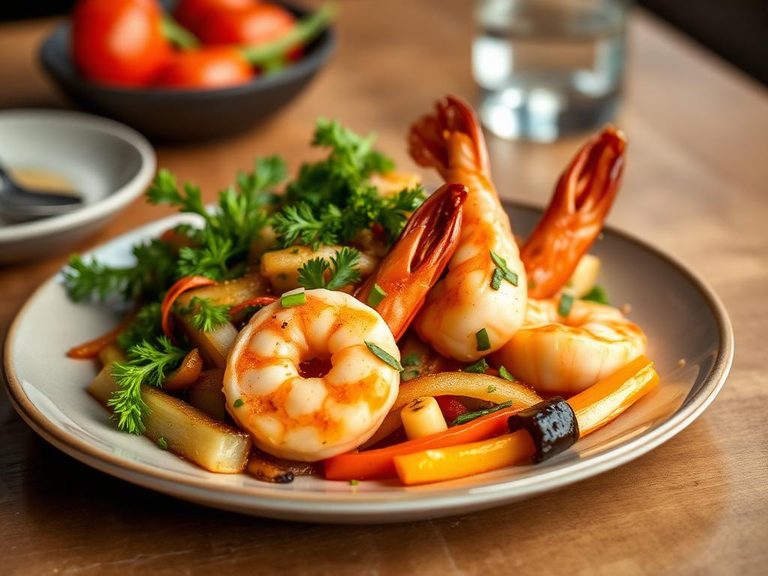 Garlic Shrimp with Mixed Vegetables