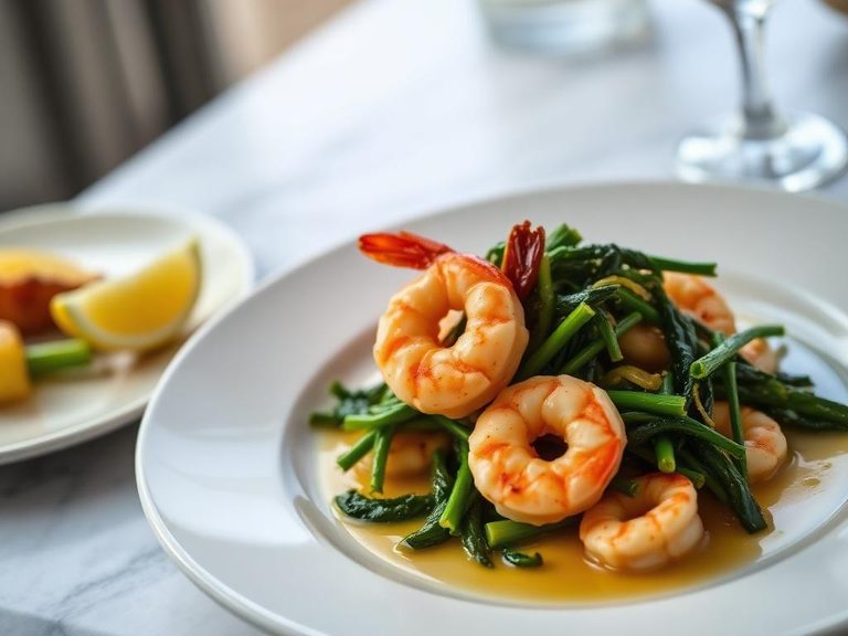 Garlic Shrimp with Sautéed Greens