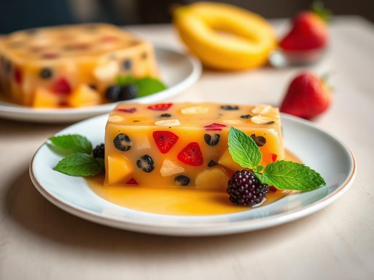 Gelatin-based fruit terrine