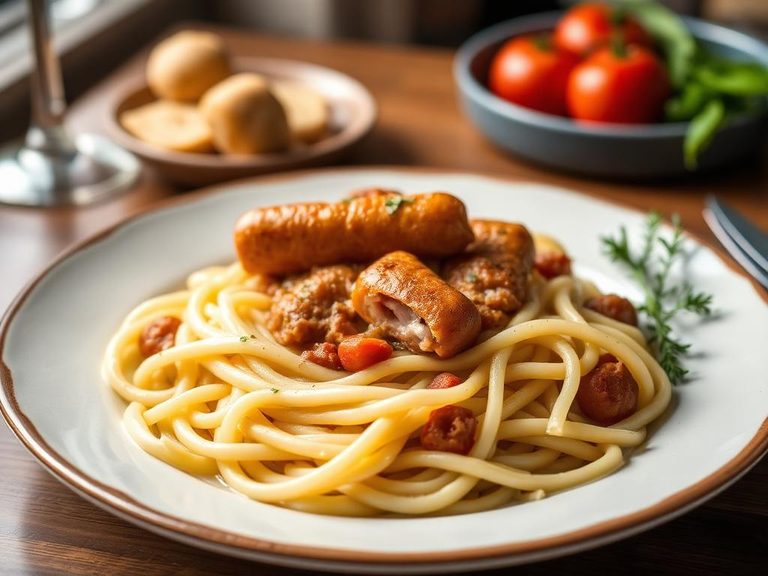 German Würstchen mit Nudeln