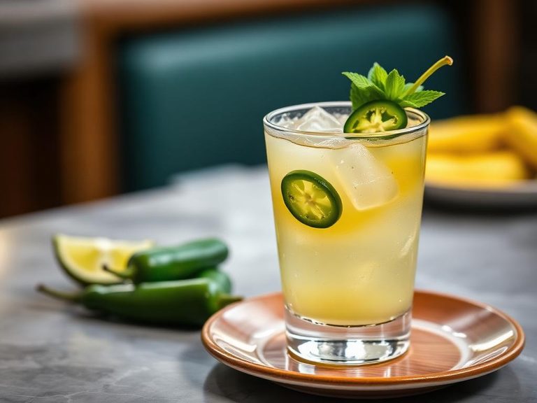 Gimlet with jalapeño