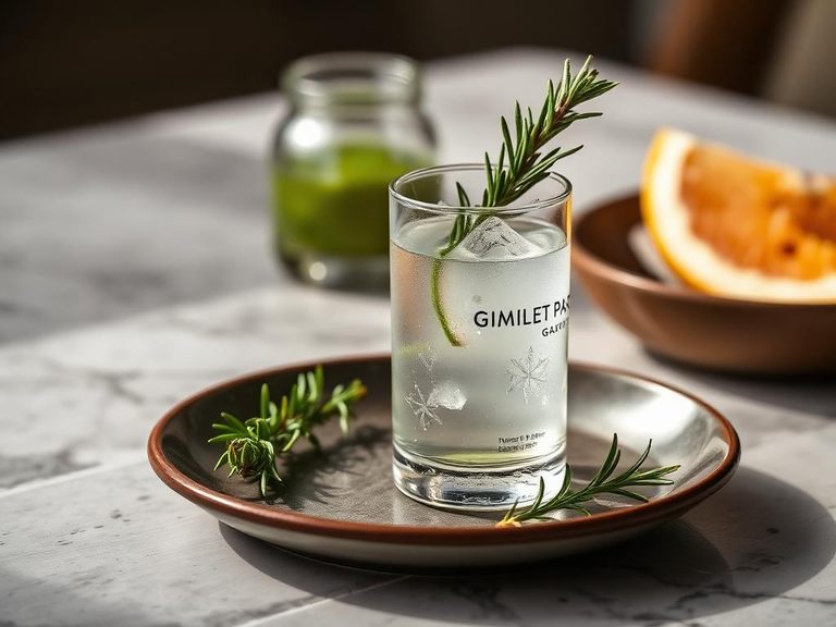 Gimlet with rosemary