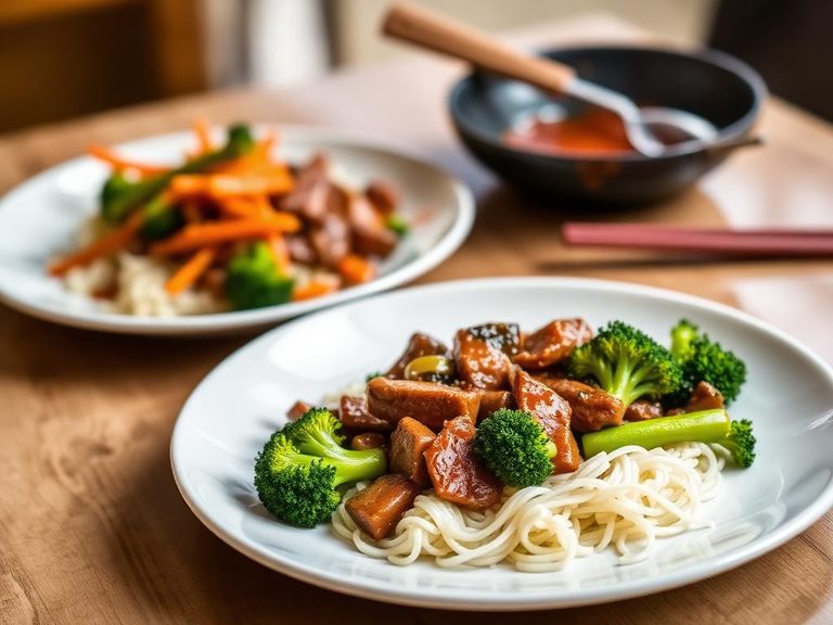 Ginger beef and broccoli