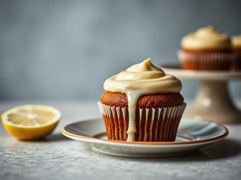 Gingerbread Cupcakes with Lemon Glaze