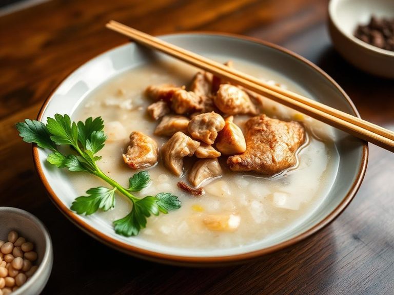 Ginkgo Nut and Chicken Congee (China)