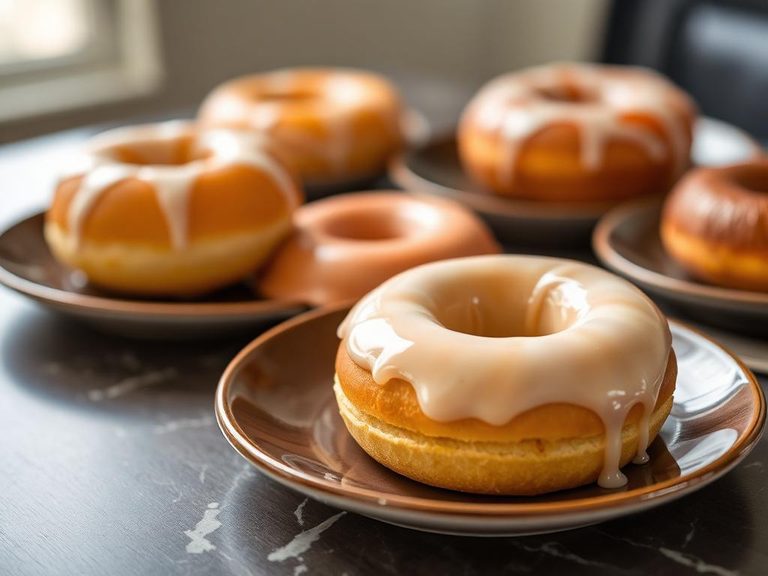 Glazed pastries and donuts