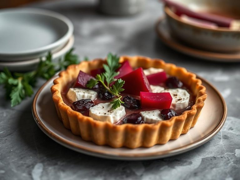 Goat cheese and beet tart