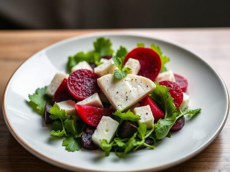 Goat cheese and beetroot salad