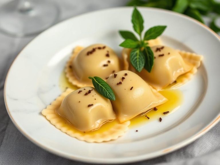Goat cheese ravioli with sage butter