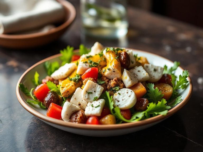 Goat cheese salad with vinaigrette