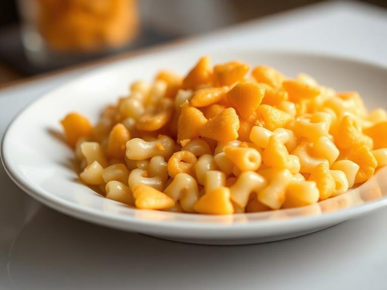 Goldfish cracker topping for macaroni and cheese
