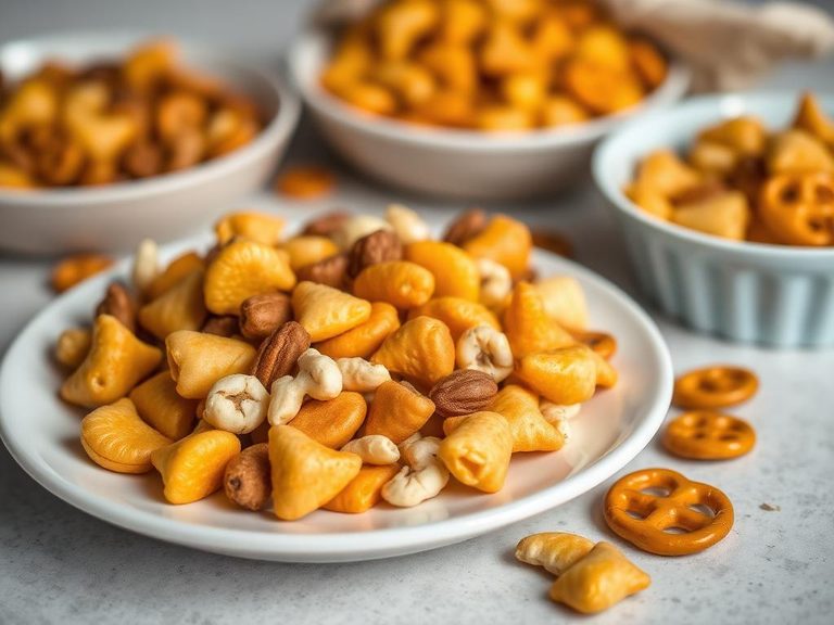 Goldfish trail mix with pretzels and nuts
