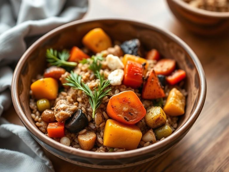 Grain bowl with roasted vegetables