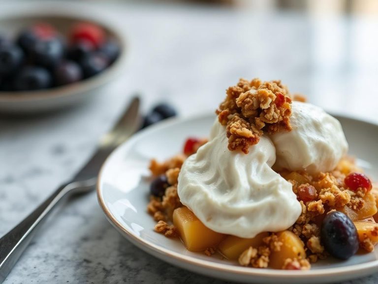 Granola-topped fruit crisp