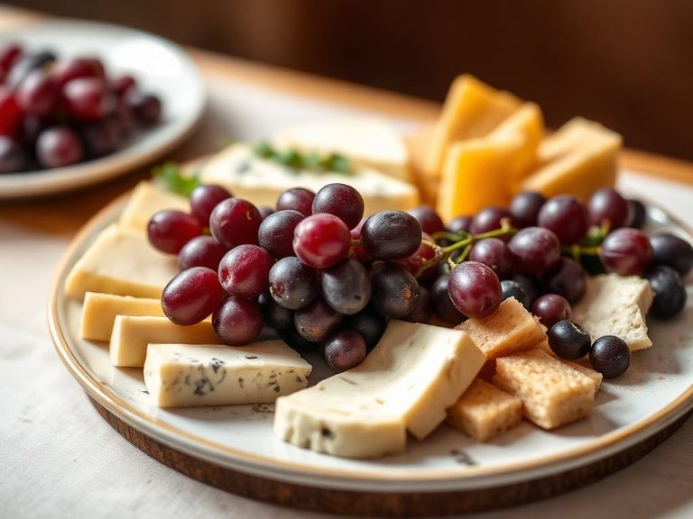 Grape and cheese platter