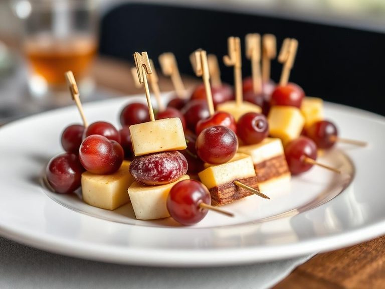 Grape and cheese skewers
