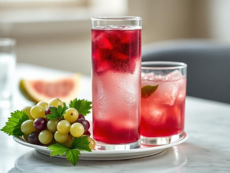 Grape juice spritzer