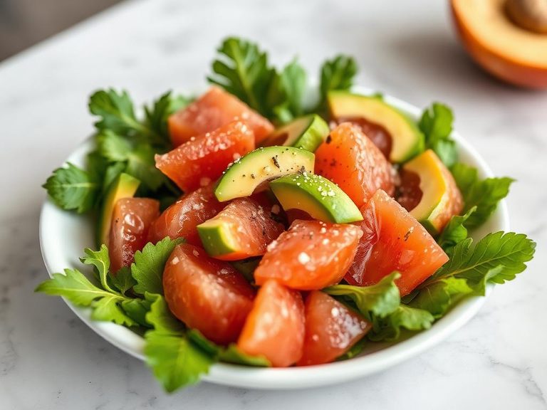 Grapefruit and avocado salad