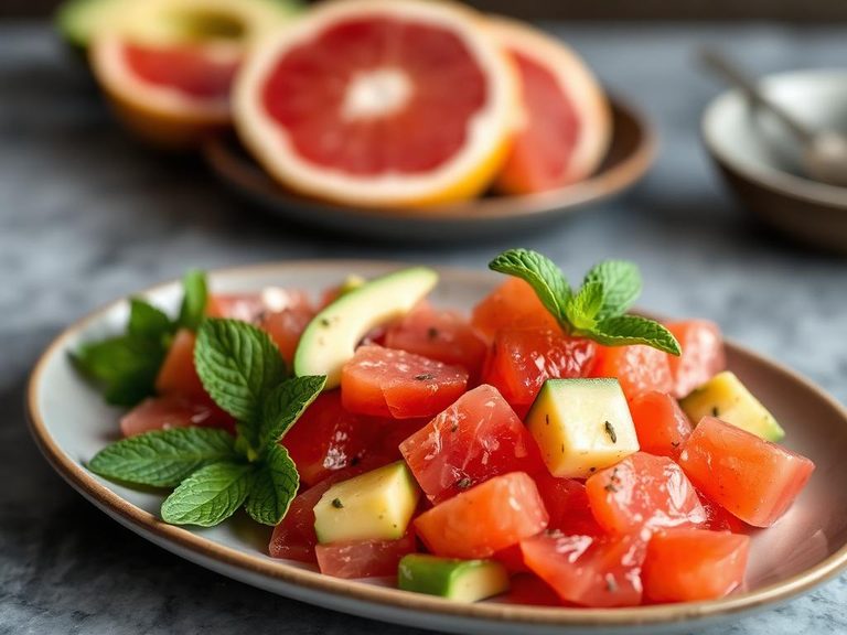 Grapefruit Salad with Avocado and Mint