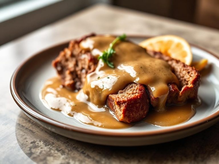Gravy-smothered meatloaf