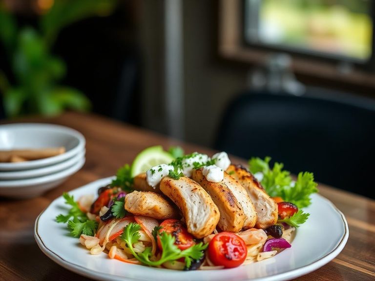 Greek Chicken Souvlaki Bowl