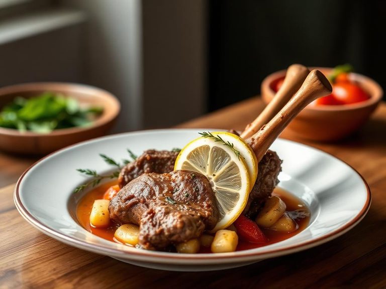 Greek Lamb Shank with Lemon and Oregano