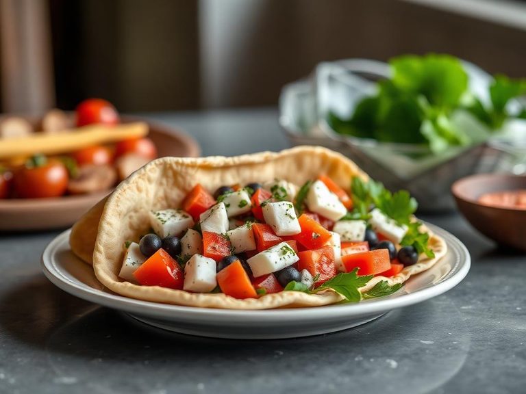 Greek Salad in Pita
