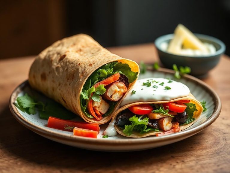 Greek Veggie Wrap with Tzatziki