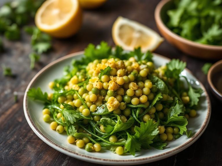Green soybean salad with lemon vinaigrette