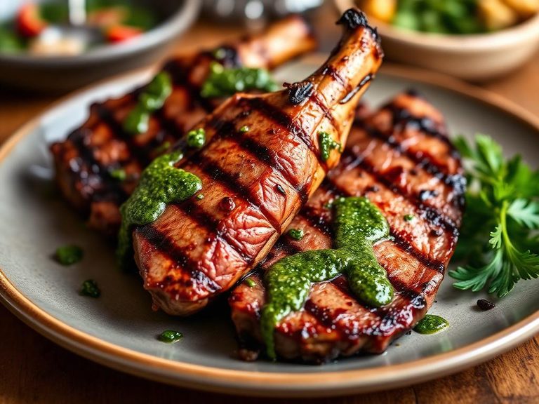 Grilled Beef Steaks with Chimichurri