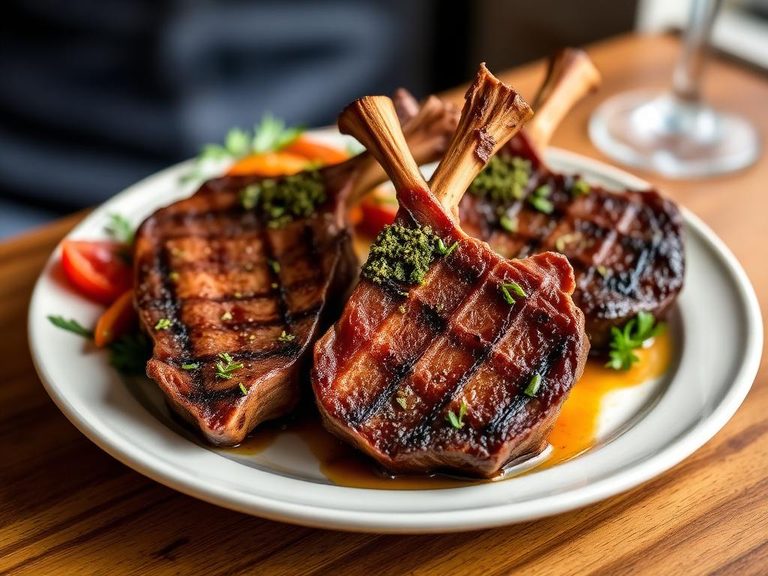 Grilled Boar Chops with Herb Crust