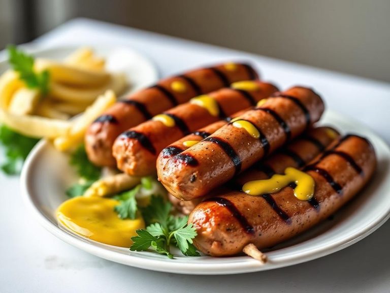 Grilled Bratwurst Platter with Mustard