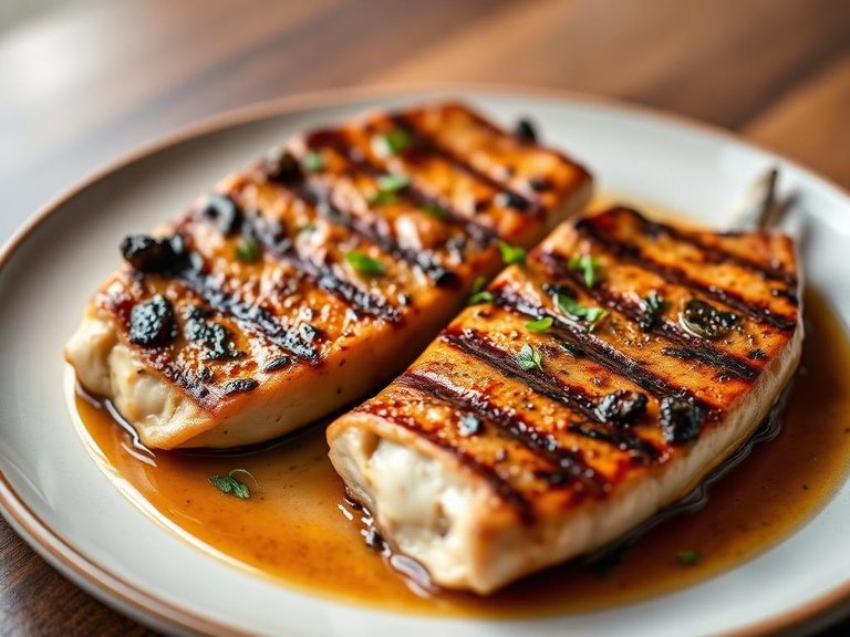 Grilled burbot steaks