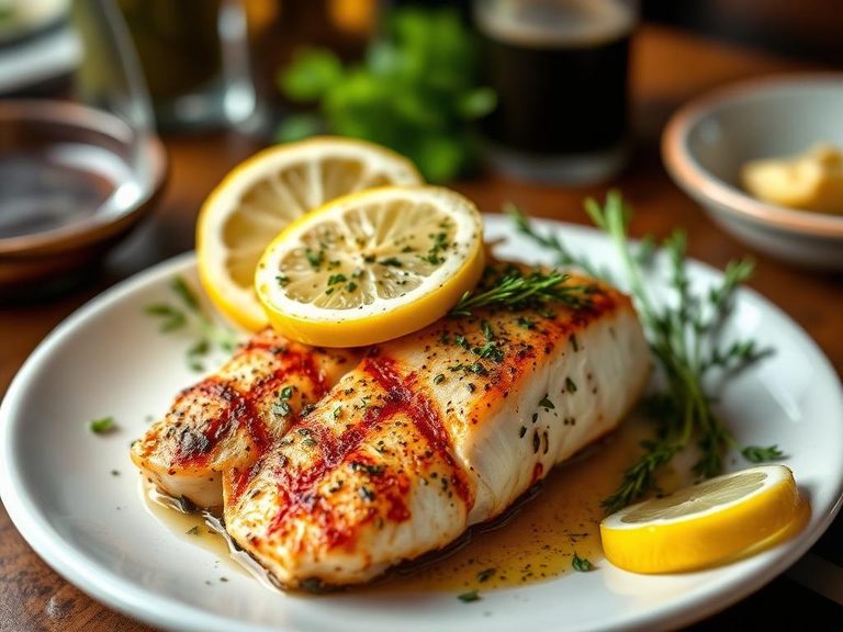 Grilled Catfish with Lemon and Herbs