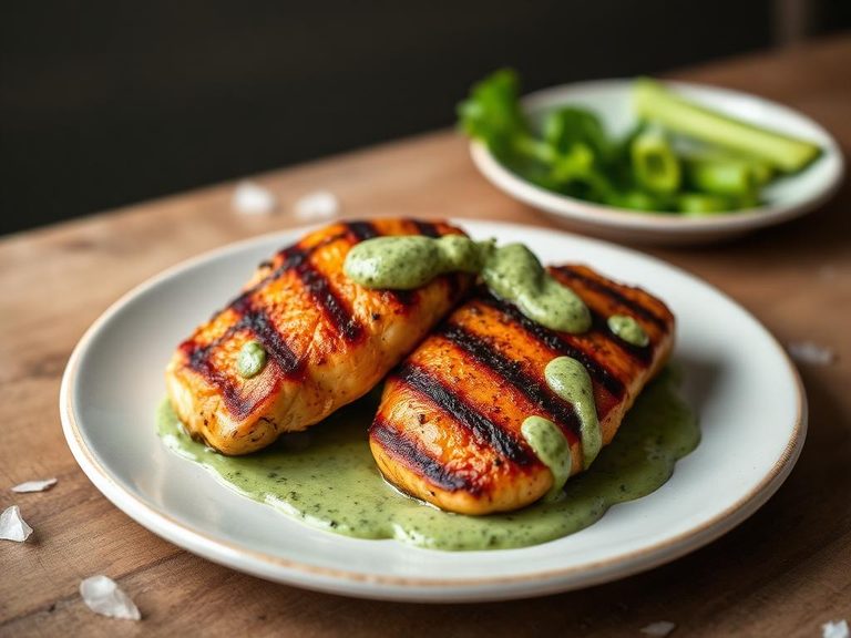 Grilled Chicken with Green Goddess Sauce