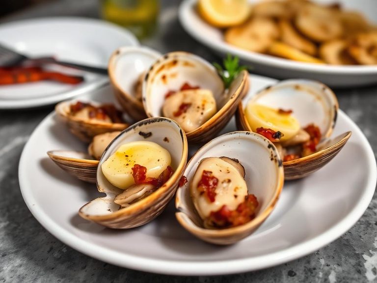 Grilled Clams with Bacon Butter