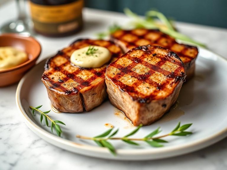 Grilled Elk Steaks with Herb Butter
