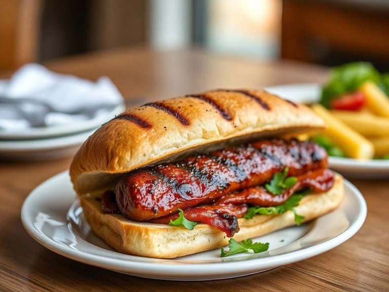 Grilled Kielbasa Sandwich