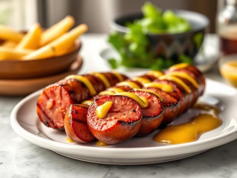 Grilled Kielbasa with Mustard