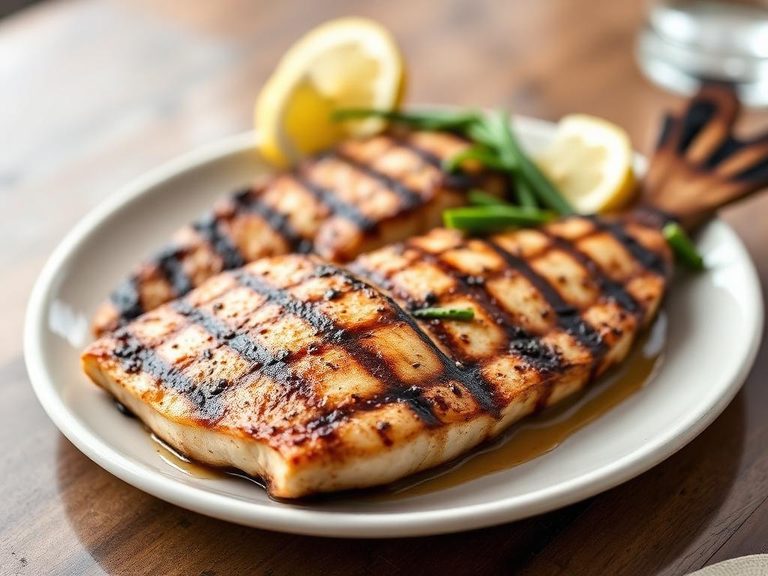 Grilled King Mackerel Steaks