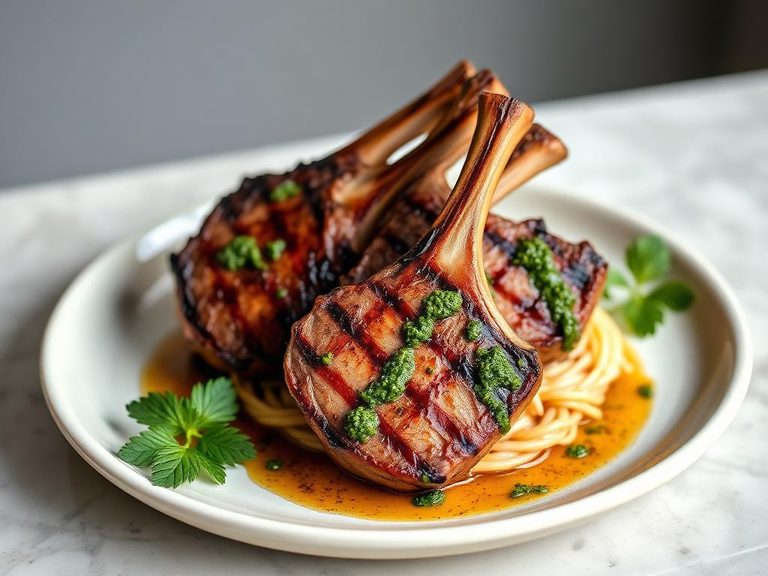 Grilled Lamb Chops with Chimichurri