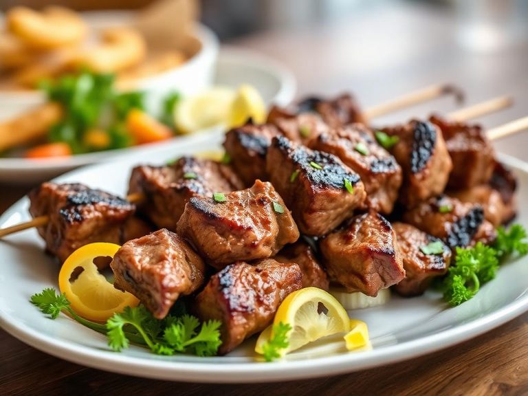 Grilled Lamb Flap Skewers