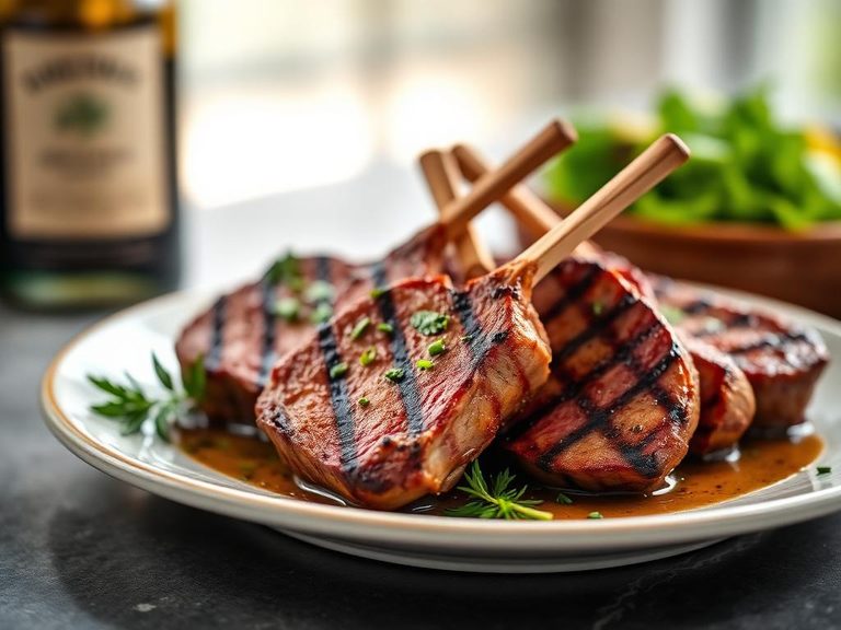 Grilled Lamb Steaks with Herb Marinade