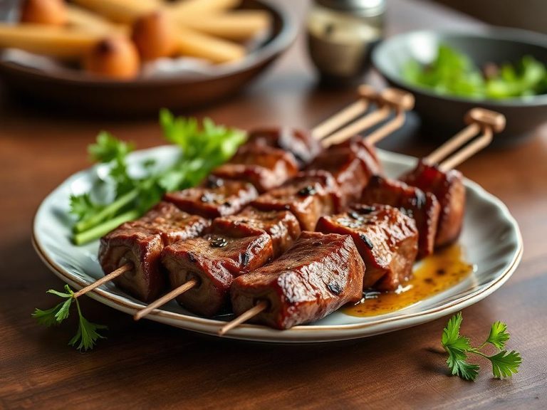 Grilled liver skewers