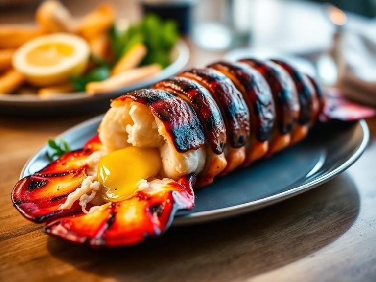 Grilled Lobster Tail with drawn butter