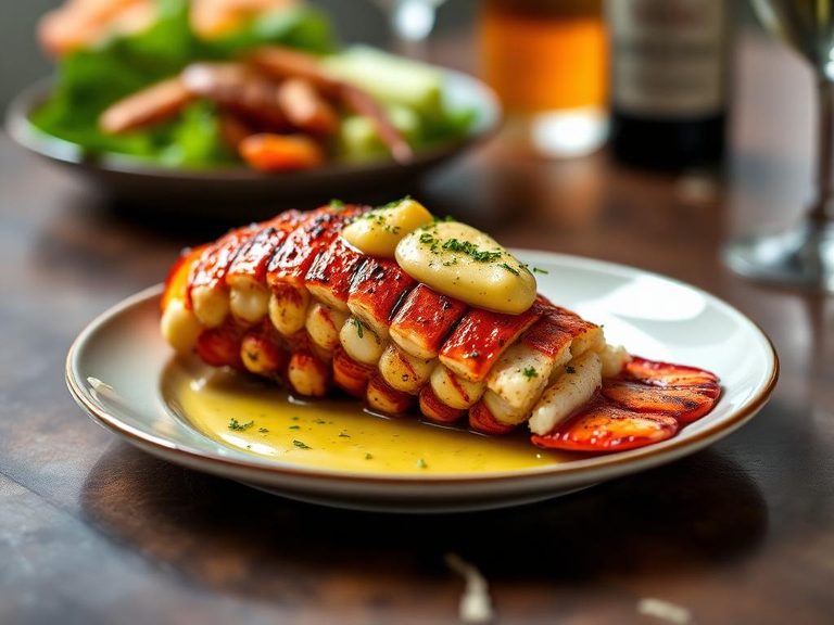 Grilled Lobster Tail with Garlic Herb Butter