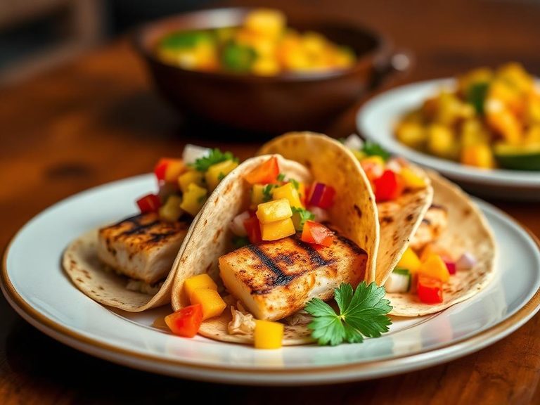 Grilled Mahi-Mahi Tacos with Mango Salsa