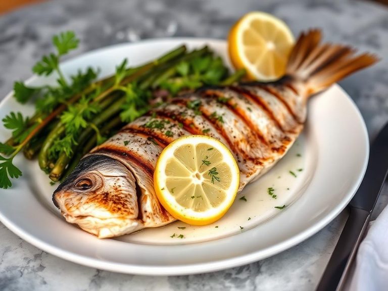 Grilled Mullet with Lemon and Herbs