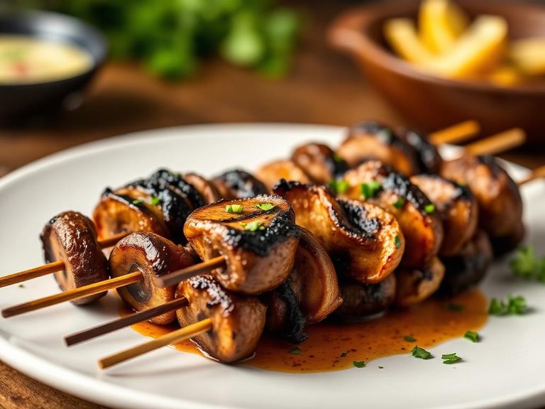 Grilled mushroom skewers