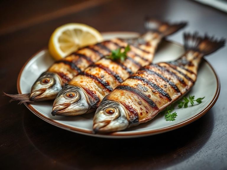 Grilled or smoked herring fillets